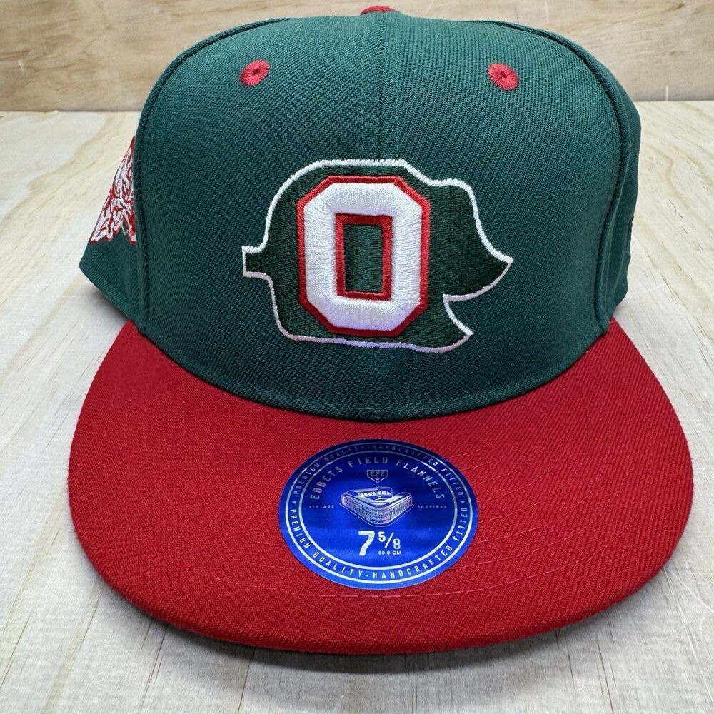 NEW Oakland Oaks Ebbets Field Flannels DNA Fitted Cap Hat Green sz 7 5/8